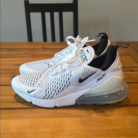 Nike Air Max 270 White and Black Sneakers - Picture 3 of 8